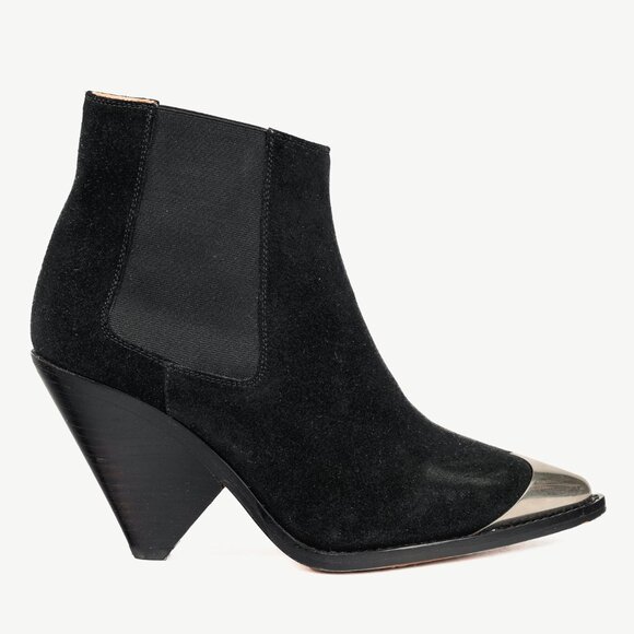 Isabel Marant Lemsey Black Suede Ankle Boots - Picture 1 of 9